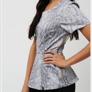 Jaanuu Peplum Scrub Top